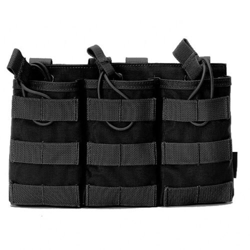Avatar durable quality Black 600D polyester tactical triple mag pouch