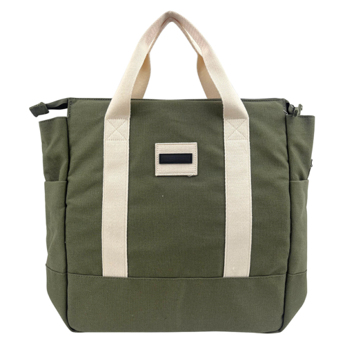 Avatar good quality large capacity fashion green canvas handbag lunch bag tote bag for daily commute/shopping
