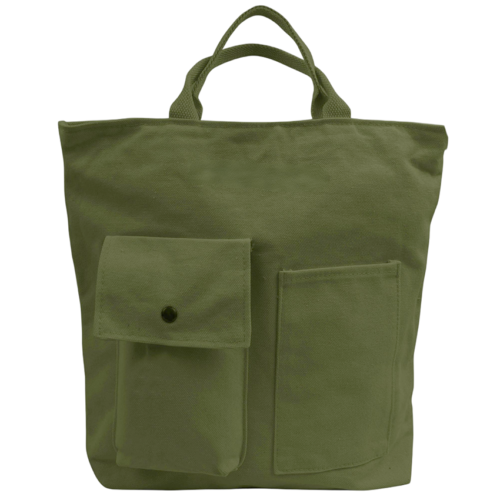 Avatar good quality portable environmental green canvas handbag for daily commuting/shopping