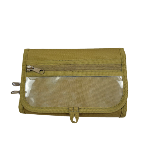 Avatar large capacity multi-compartment khaki waterproof toiletry bag for outdoor/camping