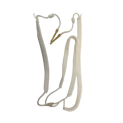 Avatar durable heavy-duty white aiguillette/shoulder cord for uniform embellishment and accessories