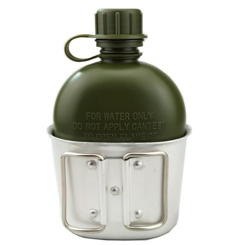 Avatar Good quality 1L HDPE plastic water bottle set with aluminum mug cup for outdoor camping