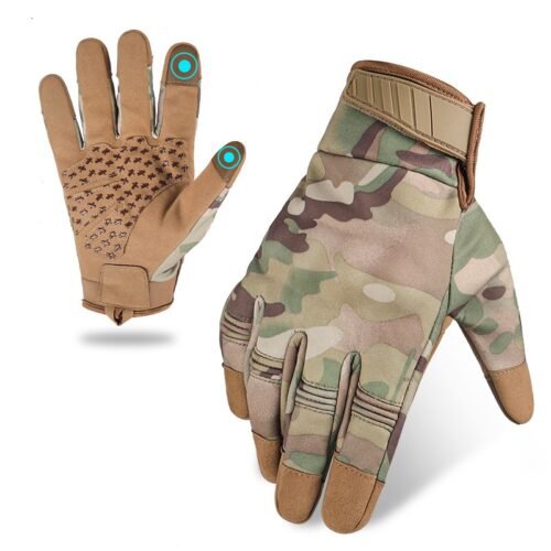 Avatar lightweight khaki camo full finger gloves for cycling/outdoor training/tactical operation
